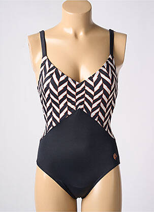Costum de baie dintr-o singură piesă imprimeu fantezie top sutien modelat negru OLYMPIA femme