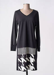 Rochie midi imprimeu fantezie mâneci lungi negru TUZZI femeie