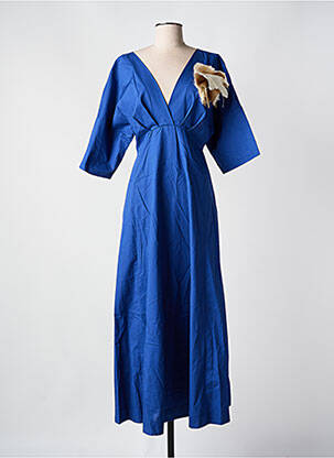 Rochie lungă albastru ANGELA DAVIS femeie