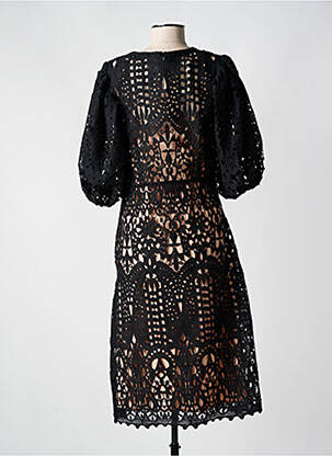 Rochie midi mâneci scurte mâneci scurte negru ANGELA DAVIS femeie