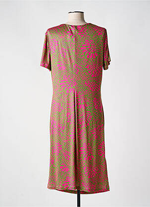 Rochie midi imprimeu fantezie mâneci scurte roz DIANA GALLESI femeie