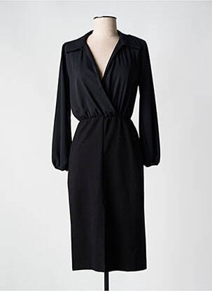 Rochie midi mâneci lungi mâneci lungi negru ANGELA DAVIS femeie