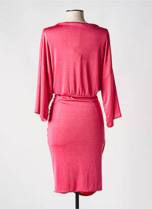 Rochie midi mâneci lungi mâneci lungi roz ANGELA DAVIS femeie