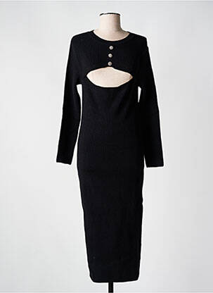 Rochie lungă mâneci lungi mâneci lungi negru ANGELA DAVIS femeie