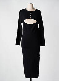 Rochie lungă mâneci lungi mâneci lungi negru ANGELA DAVIS femeie