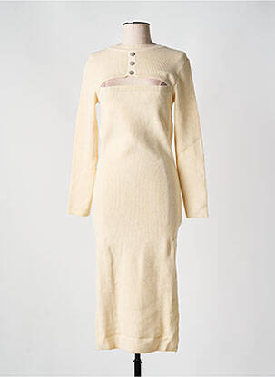 Rochie lungă mâneci lungi mâneci lungi bej ANGELA DAVIS femeie