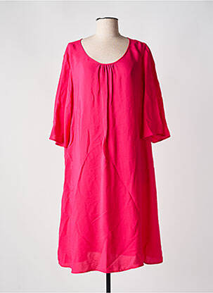 Rochie midi mâneci 3/4 mâneci 3/4 roz DIANA GALLESI femeie