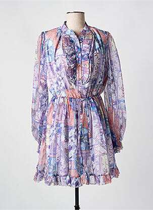 Rochie scurtă mâneci lungi mâneci lungi violet CHANCE OFF femeie