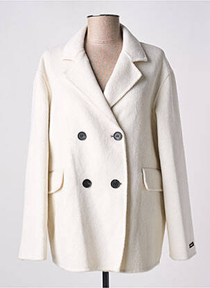 Jachete casual guler tip costum alb ANGELA DAVIS femeie