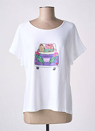 Tricou serigrafie mâneci scurte alb FRIDA MADÉ femeie