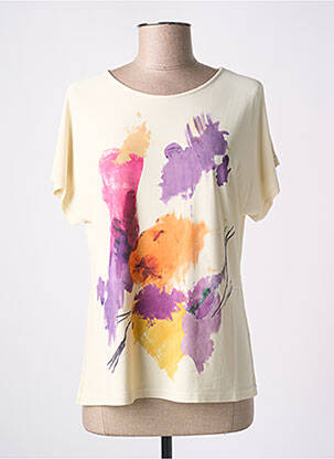 Tricou elasticitate mâneci scurte bej FRIDA MADÉ femeie