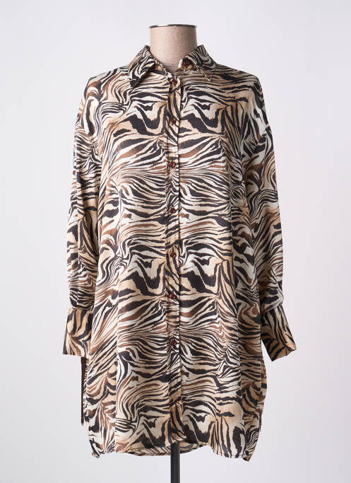 Tunică mâneci lungi maro ANGELA DAVIS femeie