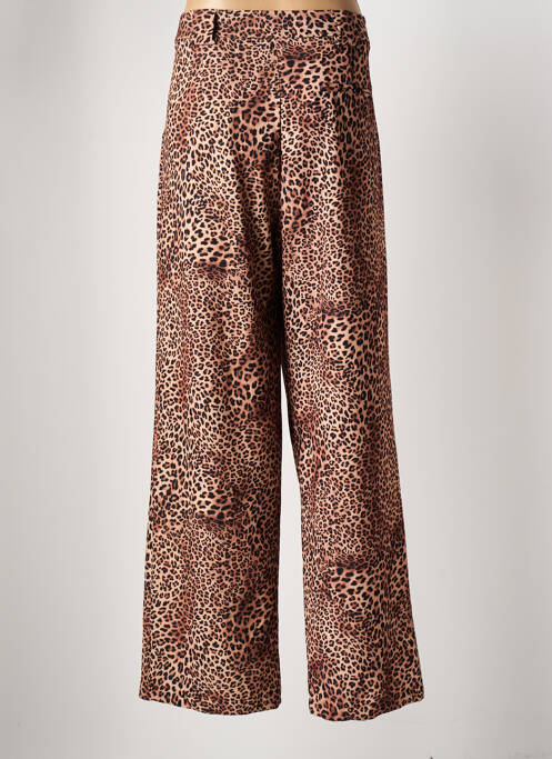 Pantalon evazat închidere cu fermoar sub clapetă cu cârlig bej LUMINA femme