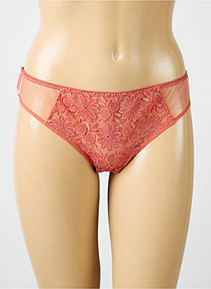 Tanga efect material satinat portocalie SIMONE PERELE femeie