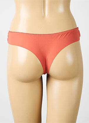 Tanga efect material satinat portocalie SIMONE PERELE femeie