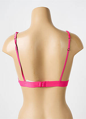 Sutien efect material satinat top triunghiuri roz LOVE STORIES femeie