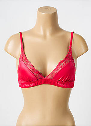 Sutien efect material satinat top triunghiuri roșu LOVE STORIES femeie