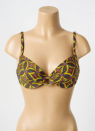 Sutien de costum de baie elasticitate top sutien modelat galben ANTIGEL femeie