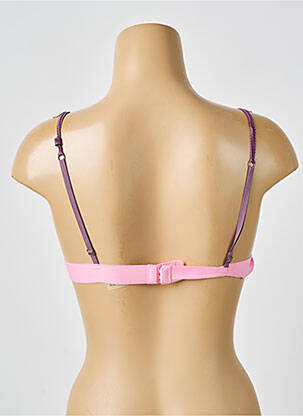 Sutien efect material satinat top triunghiuri roz LOVE STORIES femeie