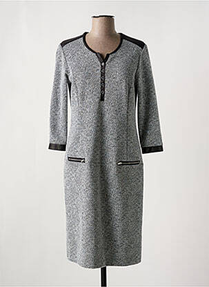 Rochie midi mâneci 3/4 mâneci 3/4 gri GEVANA femeie