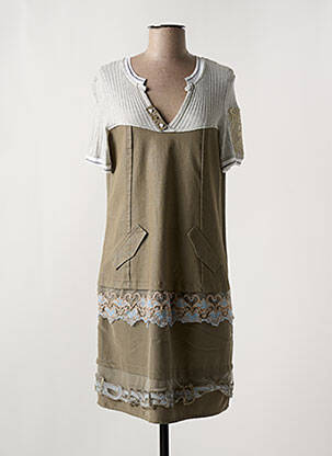 Rochie midi mâneci scurte mâneci scurte verde ELISA CAVALETTI femeie