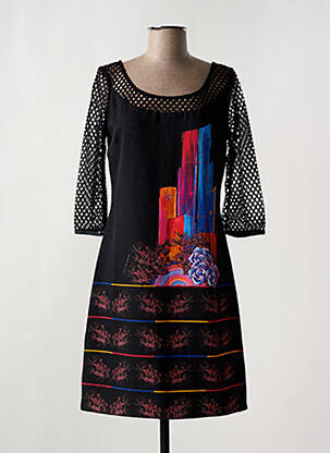 Rochie midi mâneci 3/4 mâneci 3/4 negru SAVE THE QUEEN femeie