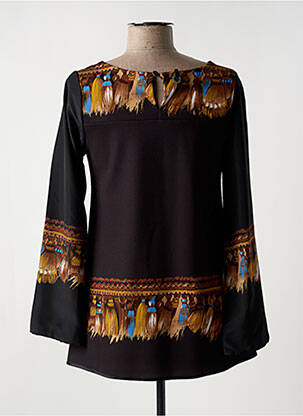 Tunică mâneci lungi țesătură crep negru SAVE THE QUEEN femeie