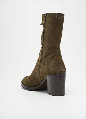 Botine/ghete nubuc toc de 4 la 6 cm verde ANTHOLOGY femeie