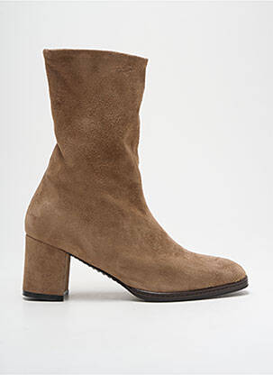 Botine/ghete nubuc toc de 4 la 6 cm bej LORENZO MASIERO femeie