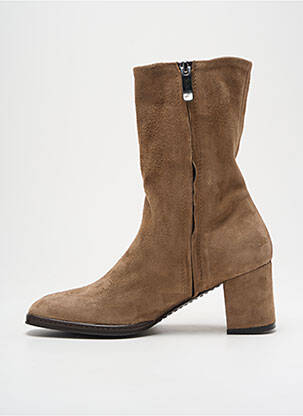 Botine/ghete nubuc toc de 4 la 6 cm bej LORENZO MASIERO femeie
