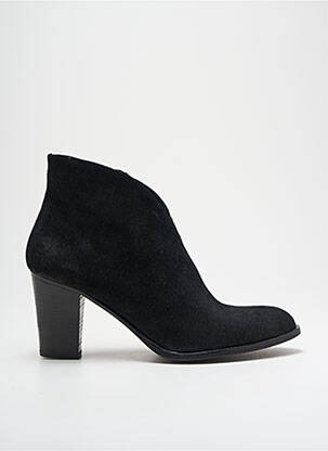Botine/ghete țesătură satinată toc de 7 la 9 cm negru NIMAL femeie