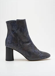 Botine/ghete țesătură satinată toc de 4 la 6 cm albastru ANAKI femme