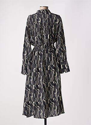 Rochie lungă țesătură poplin mâneci lungi negru ATTIC AND BARN femeie