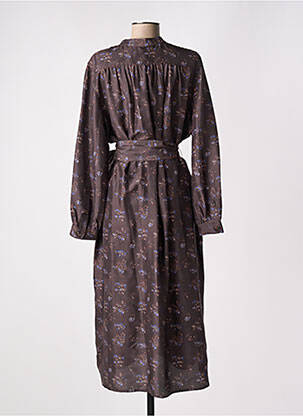 Rochie lungă mâneci lungi mâneci lungi maro SOEUR femeie
