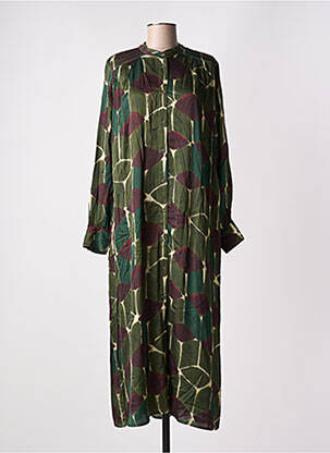Rochie lungă mâneci lungi mâneci lungi verde HOD femeie