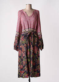 Rochie lungă mâneci lungi mâneci lungi roz STELLA FOREST femeie