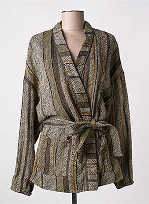 Jachete kimono mâneci lungi maro LOUIZON femeie