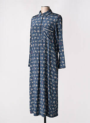 Rochie lungă mâneci lungi mâneci lungi albastru MOMONI femeie
