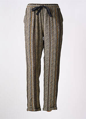 Pantalon drept talie elastică mărime normală maro LOUIZON femeie