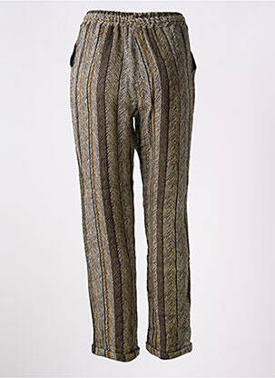 Pantalon drept talie elastică mărime normală maro LOUIZON femeie
