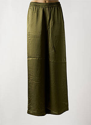 Pantalon drept talie elastică mărime normală verde BELLEROSE femeie