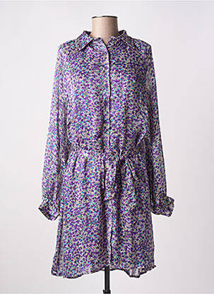 Rochie scurtă croială fluidă mâneci lungi violet KILKY femeie