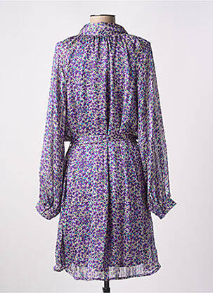 Rochie scurtă croială fluidă mâneci lungi violet KILKY femeie