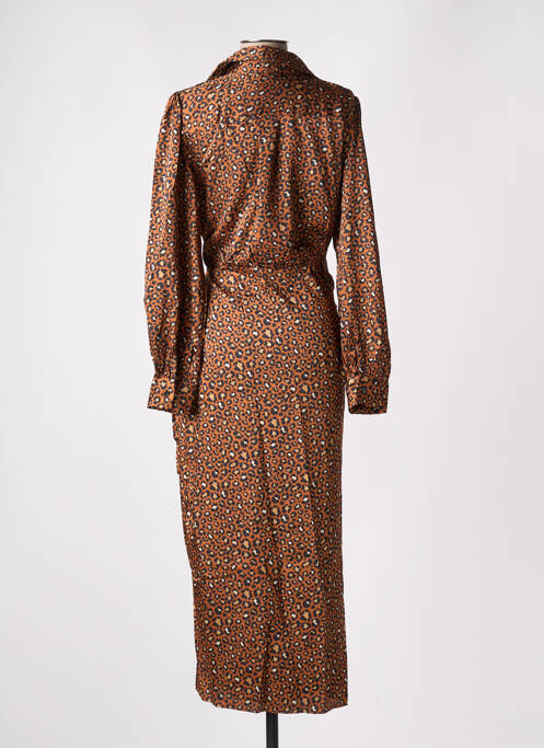 Rochie lungă mâneci lungi mâneci lungi maro KILKY femme