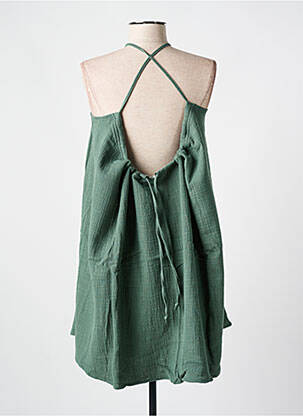Rochie scurtă guler rotund bretele subțiri verde GRACE & MILA femeie