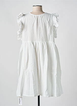 Rochie scurtă croială evazată mâneci scurte alb KILKY femeie