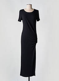 Rochie lungă mâneci scurte mâneci scurte negru ANNAHPA femme