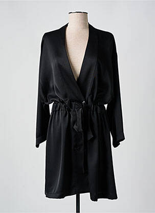 Rochie scurtă croială fluidă mâneci 3/4 negru ANNAHPA femeie