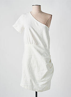 Rochie scurtă mâneci scurte mâneci scurte bej ANNAHPA femeie