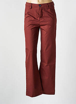 Pantalon chino țesătură poplin mărime normală portocalie LA GENTLE FACTORY femeie